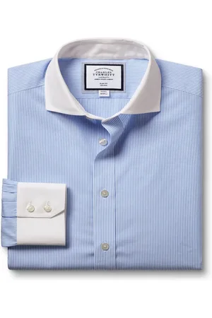 Charles Tyrwhitt Chemise non repassée Winchester Bengal Rayure Cutaway SF 100% coton43cm R (UK 17 R)