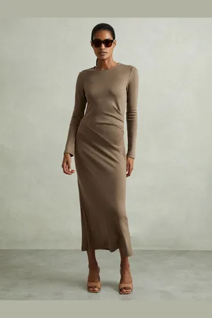 Reiss Peignoir mi-long en laine à fronces SloaneS