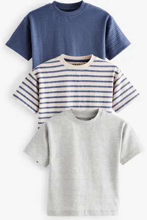 Next Manches courtes Texture 100% Cotton T-shirt 3 Lot (3mths-7yrs)12 - Mois 18 (80 - 86cm)