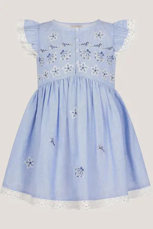 Monsoon Baby Seashell Embroidered 100% Cotton Dress98104cm