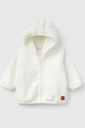 Benetton Veste marron en polaire confortable avec oreilles d