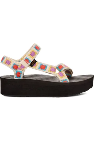 Teva Cream Flatform Universal Crochet Sandals