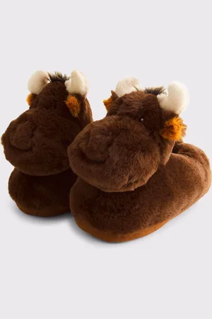 Abercrombie & Fitch Chaussons Moose duveteux marronS-M