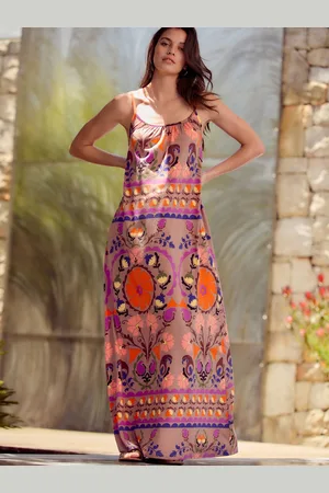 Next Maxi Length Trapeze Shape Ruched Neckline Thin Vest Strap DressM Reg