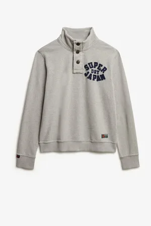 Superdry Vintage Athletic Half Button 100% Cotton Sweat TopL