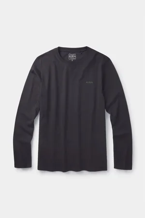 Aubin Camblesforth Long Sleeve Black 100% Cotton T-ShirtMédium