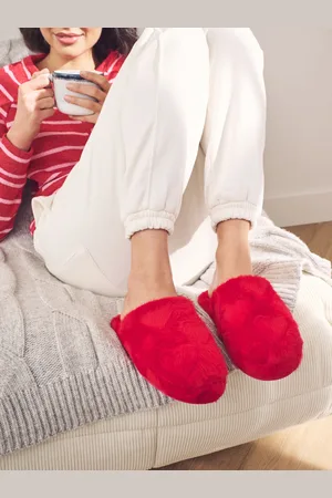 Next Faux Fur Carved Heart Mule SlippersXL
