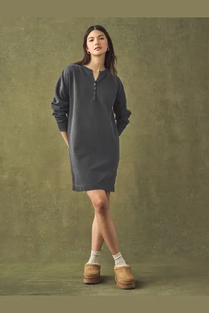 Next Peignoir Henleys Col boutonné délavé Manches longues 100% coton en jerseyL