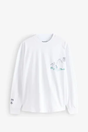 Next Long Sleeve Heavyweight 100% Cotton Graphic T-ShirtMédium