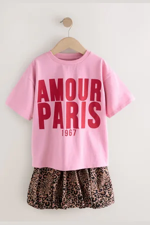 Next Oversized T-Shirt and Bubble 100% Cotton Skirt Set (3-16yrs)110116cm