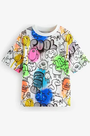 Next Manches courtes 100% Cotton Graffiti T-shirt (3mths-7yrs)4 - 5 ans (104 - 110cm)