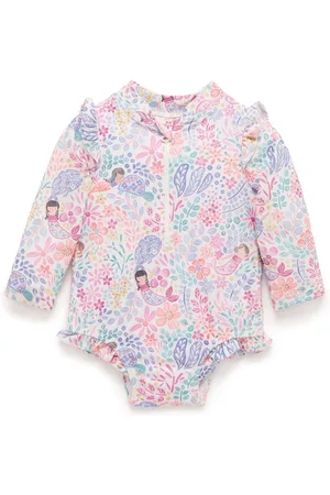 Purebaby Maillot de bain imprimé sirène à manches longues7480cm