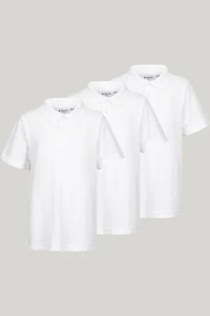 Trutex Unisexe White 3 Pack Manches courtes School Polo Shirts14 ans (164cm)