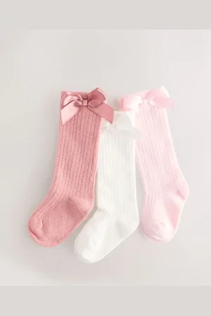 Next Chaussettes bébé à hauteur genou 3 Lot de (0mois -2ans)5662cm