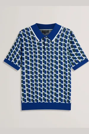 Ted Baker Rossio Short Sleeve Rayon Geometric Polo Shirt2X-Large
