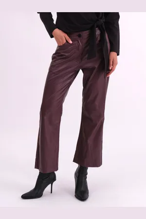 Religion Pantalon Boot Cut en faux cuir Nebula en finition mate38