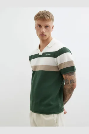 River Island Open Collar Stripe Polo ShirtPetit