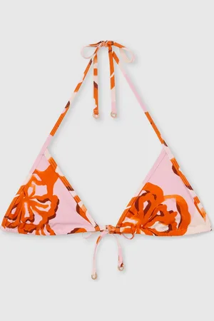 Reiss Haut de bikini triangle à col licou imprimé Tina36