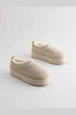 Next Forever Comfort Chaussures à enfiler en cuir avec doublure Borg
