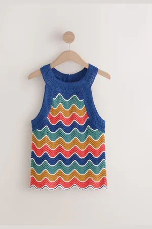 Next Crochet Wave Holiday Halter 100% Cotton TankM - Regular