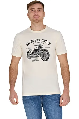 Raging Bull T-shirt Cream 100% coton Racers2X-Large