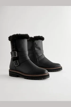 Next Forever Comfort Faux Fur Double Buckle Ankle Bottes