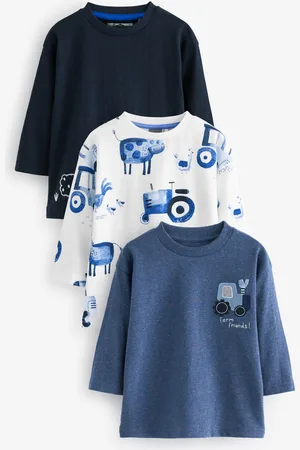 Next T-shirt à manches longues en coton 100% 3 Pack (3mths-7yrs)3 - Mois 6 (62 - 68cm)