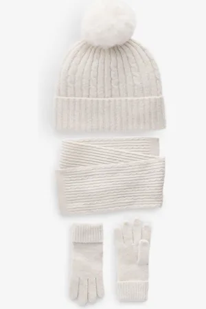 Next Ensemble Chapeaux, Gants et Écharpe en câble (3-16yrs)7 - 10 ans (122 - 140cm)
