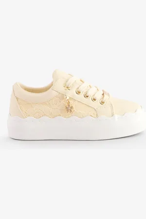 River Island Girls Scallop Lace Plim Trainers