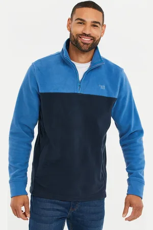 Threadbare Pull polaire à deux tons avec fermeture à glissière quart de tourM