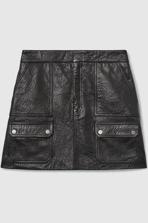 Reiss Parker - Minijupe à taille haute en cuir grainé34