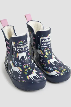 JoJo Maman Bébé Bottes en caoutchouc douillette à chevilles doublées