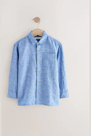 Next Long Sleeve Linen Mix Relax Fit Shirt (3-16yrs)116122cm