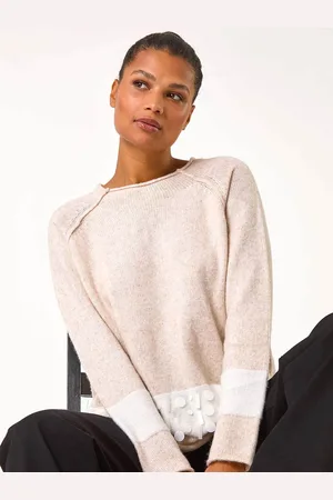 Roman Sequin Colour Block Funnel Neck Jumperlarge