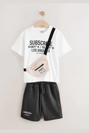 Next Sub5cribe Short Sleeve Bag 100% Cotton T-Shirt and Shorts Set (3-16yrs)128134cm