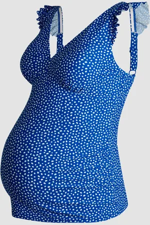 JoJo Maman Bébé Maternity Spot Frill Shoulder Tankini SetPetit