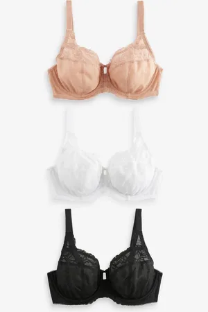 Next DD+ Lace Trim Non Pad Full Cup Underwired Bras 3 Pack90F