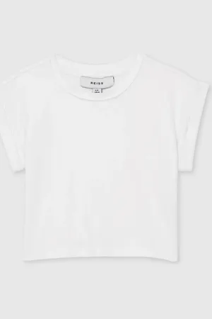 Reiss Terry Cotton Jersey Cropped T-Shirt4 - 5 ans (104 - 110cm)