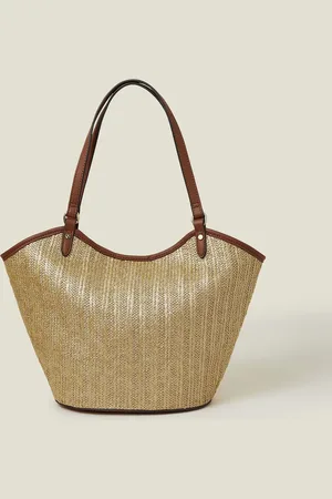 Accessorize Metallic Raffia Shopper Bagun