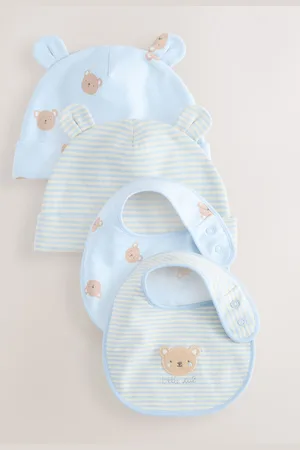 Next Baby Beanie and Bibs 4 Piece Set (0-18mths)6268cm