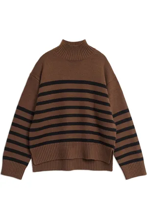 Albaray Rayure Turtle Neck Brown Pull38
