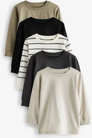 Next 100% Coton uni Manches longues T-shirt 5 Lot (3mois-7ans)5 - 6 ans (110 - 116cm)