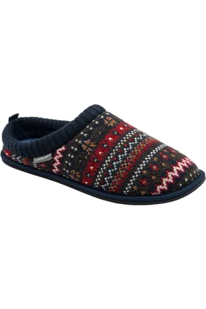 Dunlop Mens Motif Fair Isle Mules pantoufles doublées chaudes