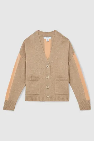 Reiss Juni Wool-Blend Stripe-Detail Cardigan With Cashmere104110cm