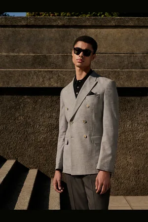 Next Lin Blend Texture Double boutonnage Costume Veste40l