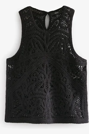 Next Crochet Lace Crew Neck Tank TopMédium