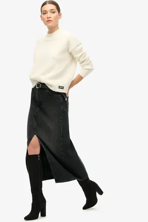Superdry Denim Split Maxi Jupes56