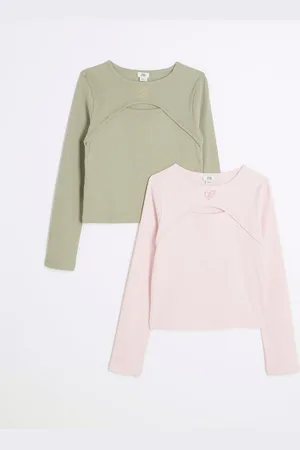 River Island Girls Cut-Out 100% Cotton Tops 2 Pack5 - 6 ans (110 - 116cm)