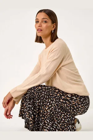 Roman Speckled Print Asymmetric A-Line Skirt44