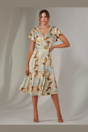 Jolie Moi Wrap Front Midi Dress44